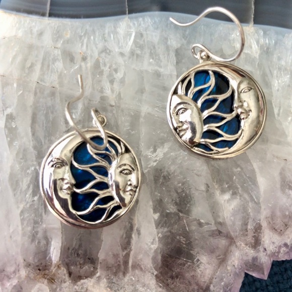 Celestial Sterling Abalone Earrings 💫✨ - Picture 3 of 4